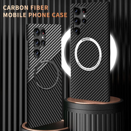 Carbon Fiber Texture MagSafe Magnetic Phone Case, For Samsung Galaxy S21 5G, For Samsung Galaxy S21 Plus 5G, For Samsung Galaxy S21 Ultra 5G
