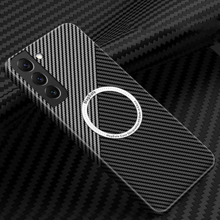 Carbon Fiber Texture MagSafe Magnetic Phone Case, For Samsung Galaxy S21 5G, For Samsung Galaxy S21 Plus 5G, For Samsung Galaxy S21 Ultra 5G