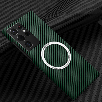 Carbon Fiber Texture MagSafe Magnetic Phone Case, For Samsung Galaxy S21 5G, For Samsung Galaxy S21 Plus 5G, For Samsung Galaxy S21 Ultra 5G