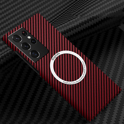 Carbon Fiber Texture MagSafe Magnetic Phone Case, For Samsung Galaxy S21 5G, For Samsung Galaxy S21 Plus 5G, For Samsung Galaxy S21 Ultra 5G