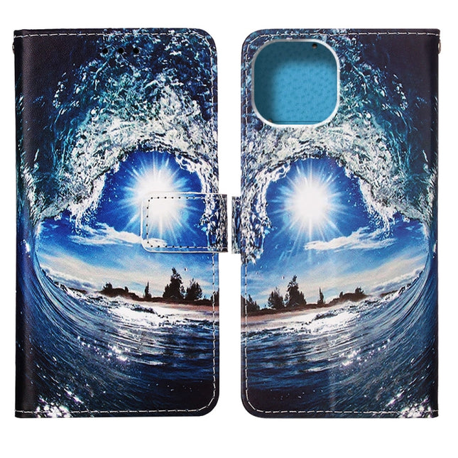 Painted Flat Texture Leather Case with Lanyard & Card Slot & Wallet & Holder, For iPhone 14, For iPhone 14 Plus, For iPhone 14 Pro