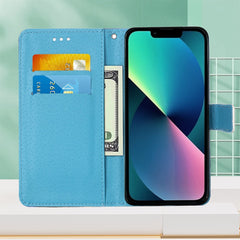 Painted Flat Texture Leather Case with Lanyard & Card Slot & Wallet & Holder, For iPhone 14, For iPhone 14 Plus, For iPhone 14 Pro, For iPhone 14 Pro Max