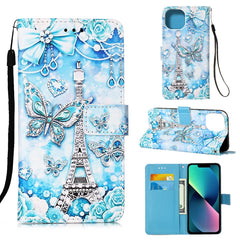 Painted Flat Texture Leather Case with Lanyard & Card Slot & Wallet & Holder, For iPhone 14, For iPhone 14 Plus, For iPhone 14 Pro, For iPhone 14 Pro Max