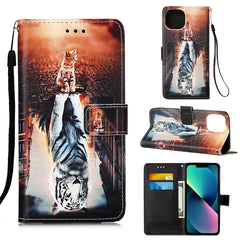 Painted Flat Texture Leather Case with Lanyard & Card Slot & Wallet & Holder, For iPhone 14, For iPhone 14 Plus, For iPhone 14 Pro, For iPhone 14 Pro Max