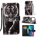 For iPhone 14 Plus / Black White Tiger