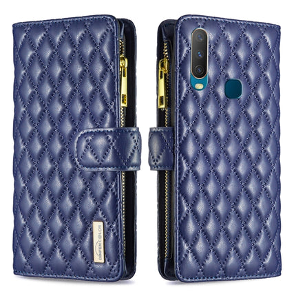 Diamond Lattice Zipper Wallet Leather Flip Phone Case, For vivo Y11 / Y15 / Y12 / Y17, For vivo Y15s, For vivo Y20, For vivo Y21 / Y17 / Y21s