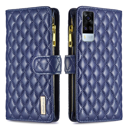 Diamond Lattice Zipper Wallet Leather Flip Phone Case, For vivo Y51 2020 / Y51a / Y51s