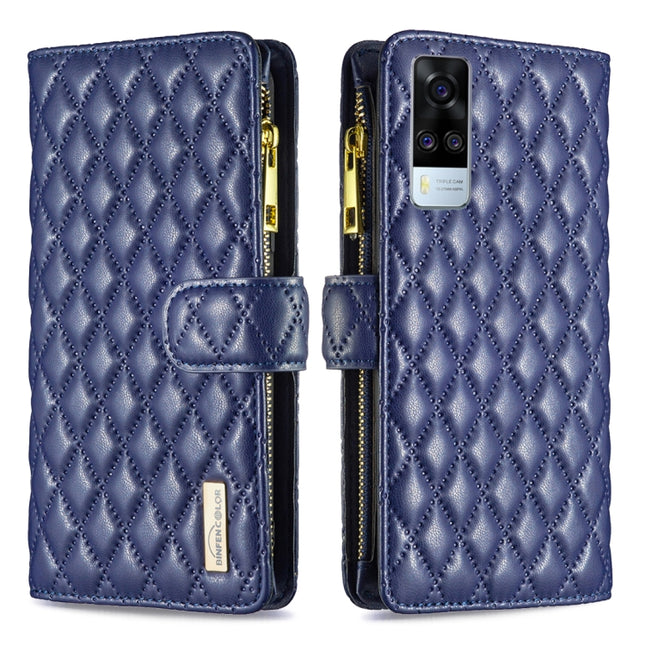 Diamond Lattice Zipper Wallet Leather Flip Phone Case, For vivo Y51 2020 / Y51a / Y51s