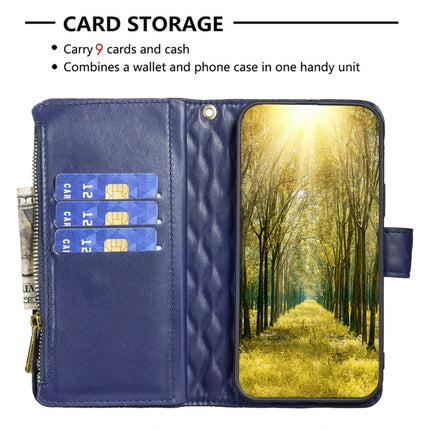 Diamond Lattice Zipper Wallet Leather Flip Phone Case, For vivo Y51 2020 / Y51a / Y51s