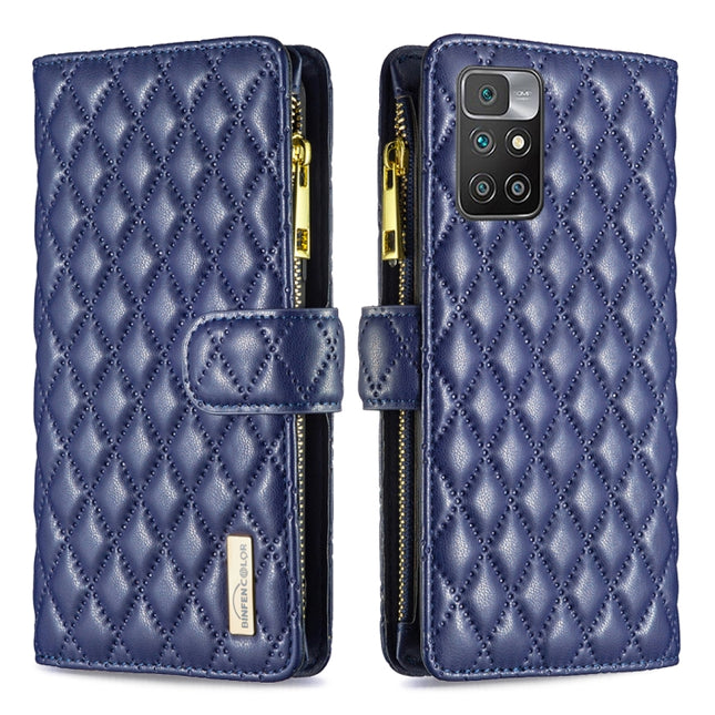 Diamond Lattice Zipper Wallet Leather Flip Phone Case, For Xiaomi Redmi 10/10 2022/Note 11 4G, For Xiaomi Redmi 10C, For Xiaomi Redmi Note 9 Pro Max, For Xiaomi Redmi Note 9 / 10X 4G