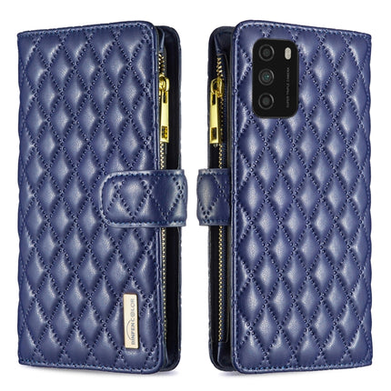 Diamond Lattice Zipper Wallet Leather Flip Phone Case, For Xiaomi Poco M3