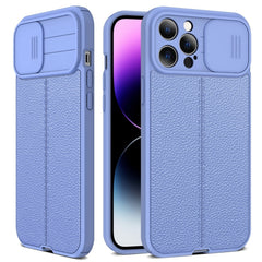 Litchi Texture Sliding Camshield TPU Protective Phone Case, For iPhone 14, For iPhone 14 Plus, For iPhone 14 Pro, For iPhone 14 Pro Max