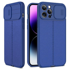 Litchi Texture Sliding Camshield TPU Protective Phone Case, For iPhone 14, For iPhone 14 Plus, For iPhone 14 Pro, For iPhone 14 Pro Max