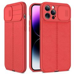 Litchi Texture Sliding Camshield TPU Protective Phone Case, For iPhone 14, For iPhone 14 Plus, For iPhone 14 Pro, For iPhone 14 Pro Max