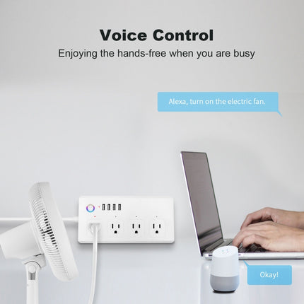 SM-SO301-U Regleta inteligente de 2500 W con 4 puertos y 4 USB, enchufe estadounidense, ZigBee 10 A, WiFi 10 A