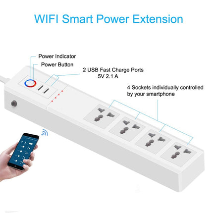SM-SO306-M 4 Holes + 2 USB Multi-purpose Smart Power Strip, ZigBee 10A, ZigBee 16A, WiFi 10A, WiFi 16A