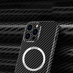 Carbon Fiber Texture MagSafe Magnetic Phone Case, For iPhone 11, For iPhone 11 Pro, For iPhone 11 Pro Max, For iPhone 12