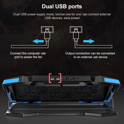 5 Fan 2 USB Lifting Folding Laptop Cooling Stand
