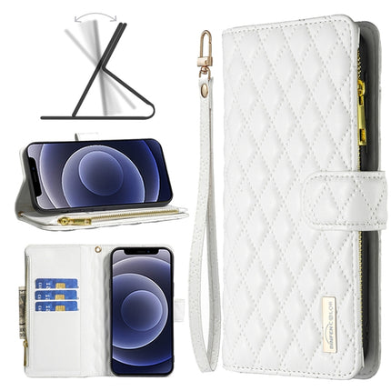 Diamond Lattice Zipper Wallet Leather Flip Phone Case, For iPhone 12 mini, For iPhone 12 / 12 Pro, For iPhone 12 Pro Max, For iPhone 11