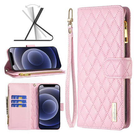 Diamond Lattice Zipper Wallet Leather Flip Phone Case, For iPhone 12 mini, For iPhone 12 / 12 Pro, For iPhone 12 Pro Max, For iPhone 11