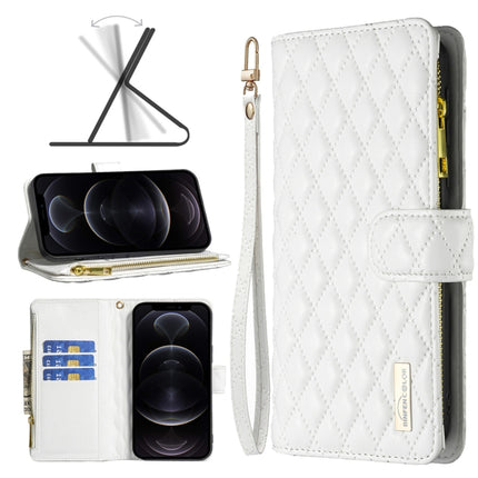 Diamond Lattice Zipper Wallet Leather Flip Phone Case, For iPhone 12 mini, For iPhone 12 / 12 Pro, For iPhone 12 Pro Max, For iPhone 11