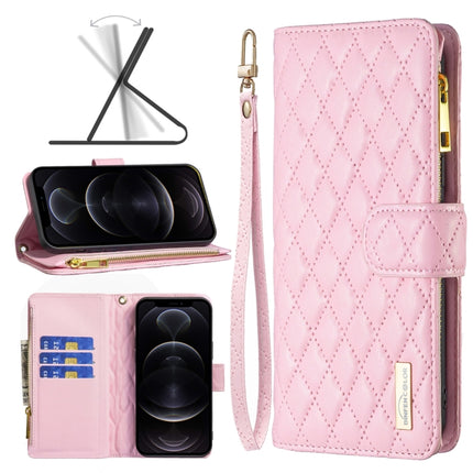 Diamond Lattice Zipper Wallet Leather Flip Phone Case, For iPhone 12 mini, For iPhone 12 / 12 Pro, For iPhone 12 Pro Max, For iPhone 11