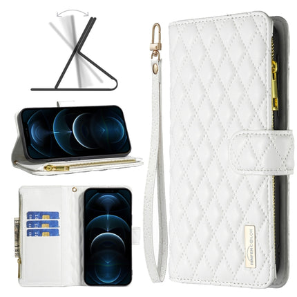 Diamond Lattice Zipper Wallet Leather Flip Phone Case, For iPhone 12 mini, For iPhone 12 / 12 Pro, For iPhone 12 Pro Max, For iPhone 11