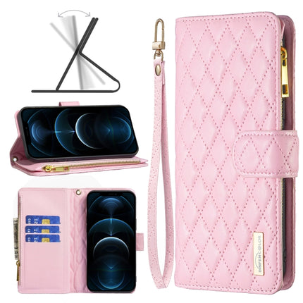 Diamond Lattice Zipper Wallet Leather Flip Phone Case, For iPhone 12 mini, For iPhone 12 / 12 Pro, For iPhone 12 Pro Max, For iPhone 11