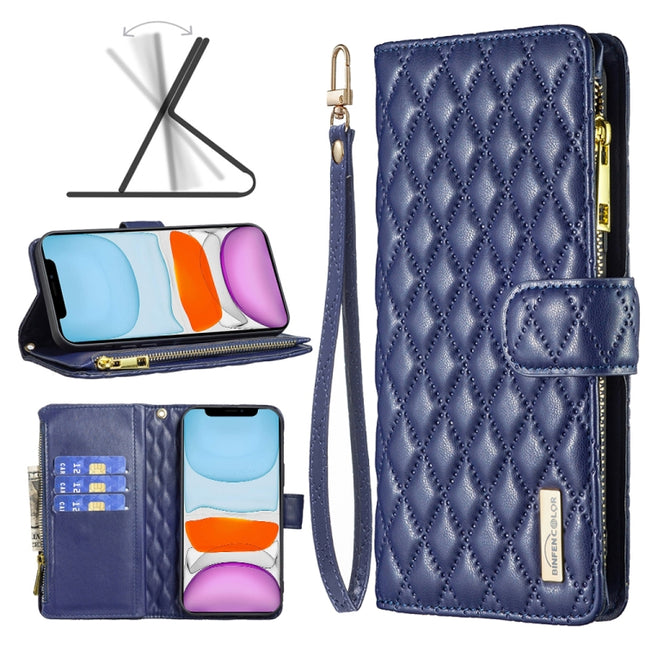 Diamond Lattice Zipper Wallet Leather Flip Phone Case, For iPhone 12 mini, For iPhone 12 / 12 Pro, For iPhone 12 Pro Max, For iPhone 11