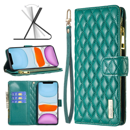 Diamond Lattice Zipper Wallet Leather Flip Phone Case, For iPhone 12 mini, For iPhone 12 / 12 Pro, For iPhone 12 Pro Max, For iPhone 11