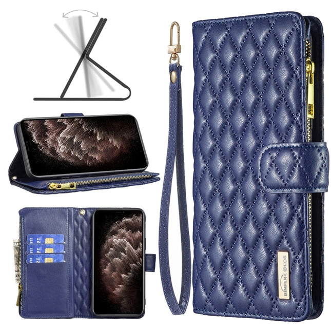 Diamond Lattice Zipper Wallet Leather Flip Phone Case, For iPhone SE 2022 / SE 2020 / 7 / 8, For iPhone 7 Plus / 8 Plus, For iPhone 11 Pro Max