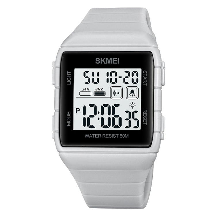 SKMEI 1960 Stainless Steel Buckle Silicone Strap Waterproof Electronic Watch, 1960 Black Gold, 1960 Black and White Machine, 1960 Black and Black Machine, 1960 Blue, 1960 Light Grey
