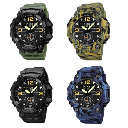 SKMEI 1965 Stainless Steel Buckle PU Strap Waterproof Electronic Watch