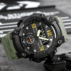 SKMEI 1965 Stainless Steel Buckle PU Strap Waterproof Electronic Watch
