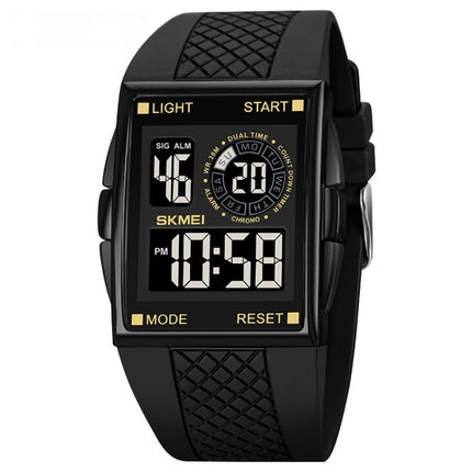 SKMEI 1967 Stainless Steel Buckle PU Strap Waterproof Electronic Watch