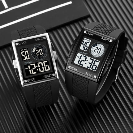 SKMEI 1967 Stainless Steel Buckle PU Strap Waterproof Electronic Watch