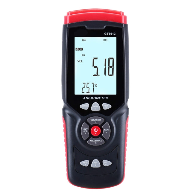 BENETECH GT8913 Handheld Digital LCD Hot Wire Anemometer, Battery Not Included