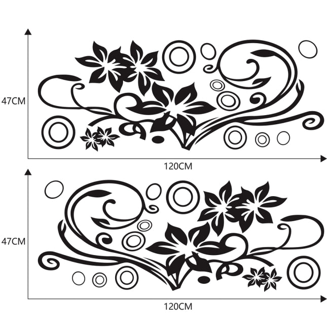 2 PCS/Set D-75 Flower Vine Pattern Car Modified Decorative Sticker, D-75