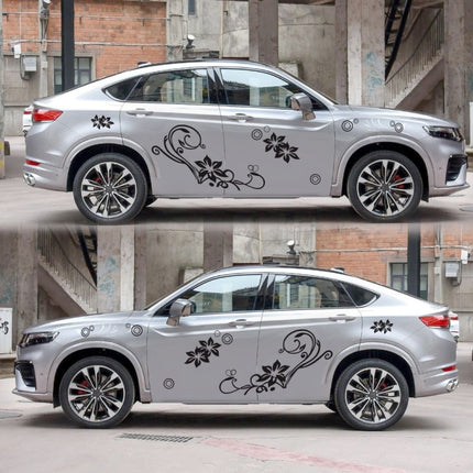 2 PCS/Set D-75 Flower Vine Pattern Car Modified Decorative Sticker, D-75