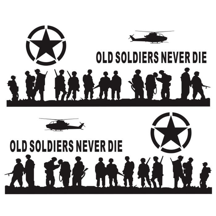 2 PCS/Set D-84 Old Soldiers Pattern Car Modified Decorative Sticker, D-84