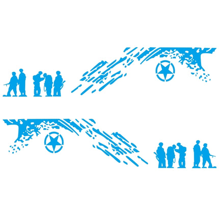 2 PCS/Set D-123 Soldiers Pattern Car Modified Decorative Sticker, D-123