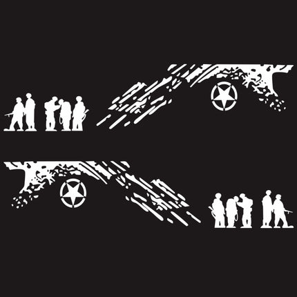 2 PCS/Set D-123 Soldiers Pattern Car Modified Decorative Sticker, D-123
