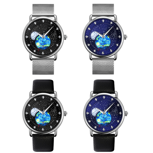 SKMEI 9283 Stainless Steel Buckle Glass Mirror Waterproof Quartz Watch