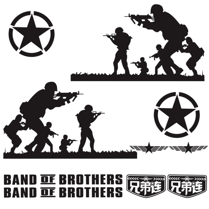 2 PCS/Set D-135 Band of Brothers Pattern Car Modified Decorative Sticker, D-135