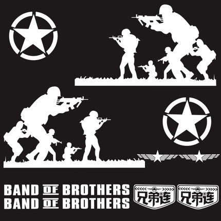 2 PCS/Set D-135 Band of Brothers Pattern Car Modified Decorative Sticker, D-135