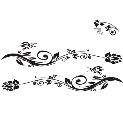 2 PCS/Set D-251 Butterfly Love Flowers Pattern Car Modified Decorative Sticker, D-251