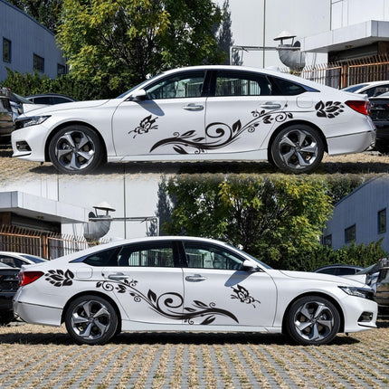 2 PCS/Set D-251 Butterfly Love Flowers Pattern Car Modified Decorative Sticker, D-251
