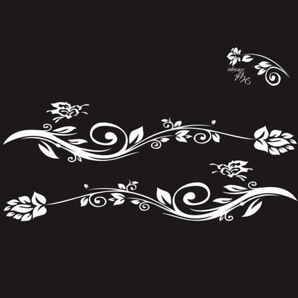 2 PCS/Set D-251 Butterfly Love Flowers Pattern Car Modified Decorative Sticker, D-251
