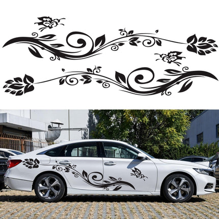 2 PCS/Set D-251 Butterfly Love Flowers Pattern Car Modified Decorative Sticker, D-251