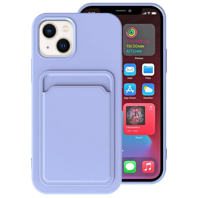TPU + Flannel Lining Card Slots Phone Case, For iPhone 14 Plus